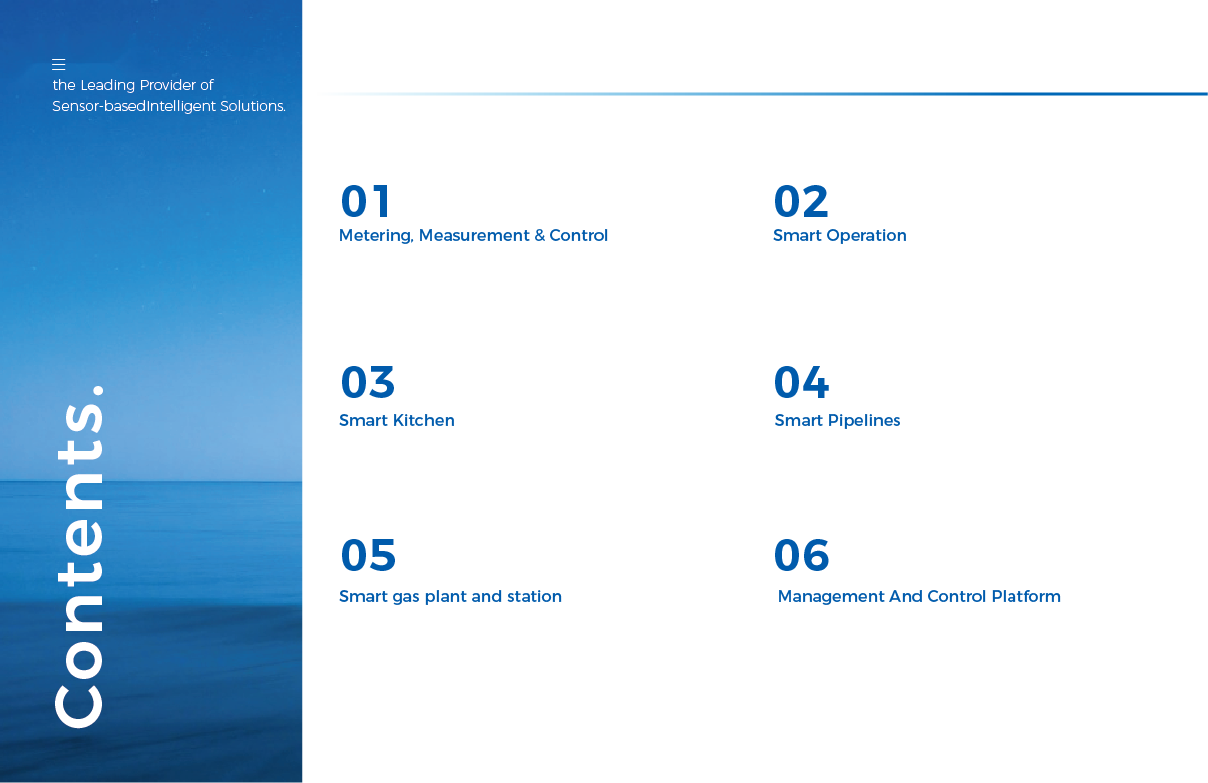 Hanwei brochure contents page